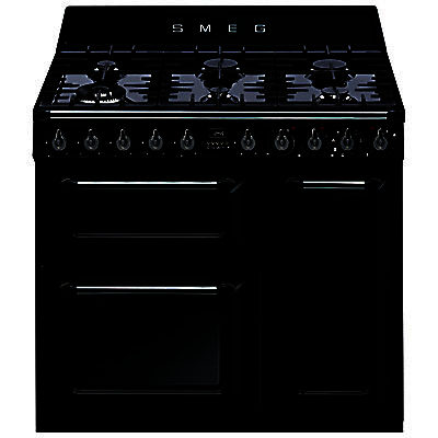 Smeg Victoria Dual Fuel Range Cooker Gloss Black